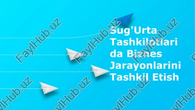 sug'urta tashkilotlarida biznes jarayonlarini tashkil etish — PPTX