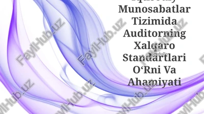 auditorning xalqaro standartlari oʻrni va ahamiyati — PPTX