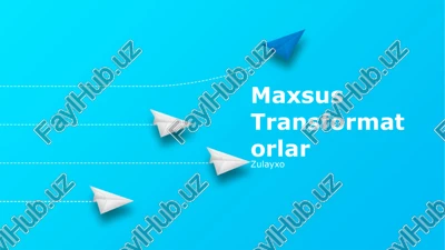 maxsus transformatorlar — PPTX