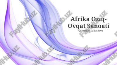 afrika oziq-ovqat sanoati — PPTX