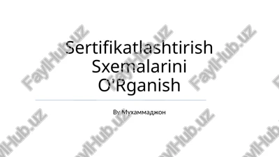 sertifikatlashtirish sxemalarini o'rganish — PPTX
