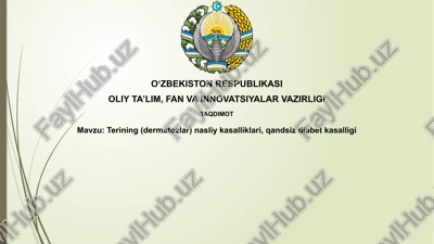 terining(dermatozlar)nasliykasalliklari,qandsizdiabetkasalligi — PPTX