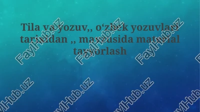 o'zbek yozuvlarining tarixi — PPTX