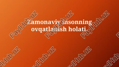 zamonaviy odamlarning ovqatlanish holati — PPTX
