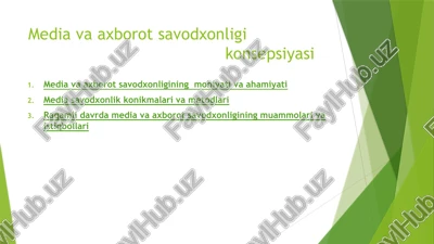 mediava axborot savodxonligi konsepsiyasi — PPTX