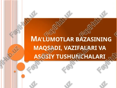 ma'lumotlar bazasi — PPTX