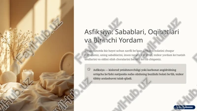 asfiksiya: sabablari, oqibatlari va birinchi yordam — PPTX