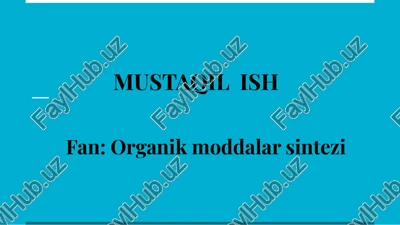 organik sintez — PPTX