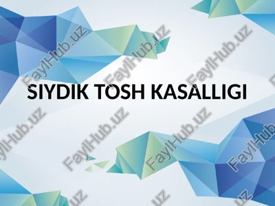 siydik tosh kasalligi — PPTX