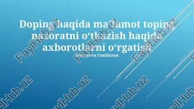 doping haqida ma'lumot topish — PPTX