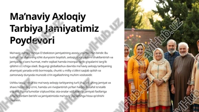 ma'naviy axloqiy tarbiya jamiyatimiz poydevori — PPTX