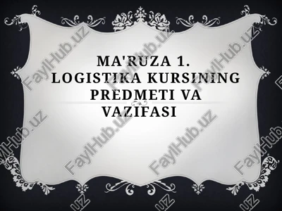 logistika kursi — PPTX