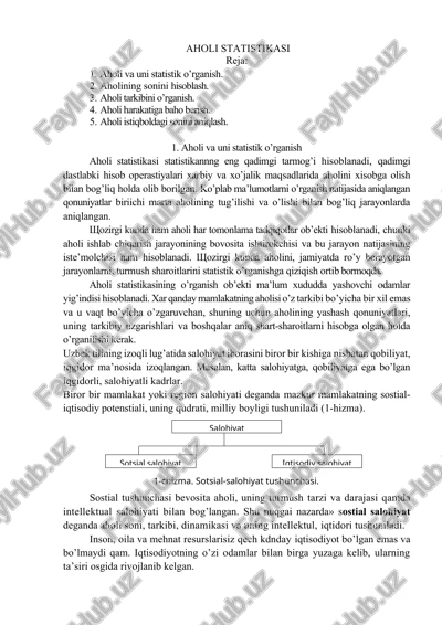 aholi statistikasi — DOCX