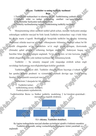 tashkilot va uning tashkiliy tuzilmasi — DOCX