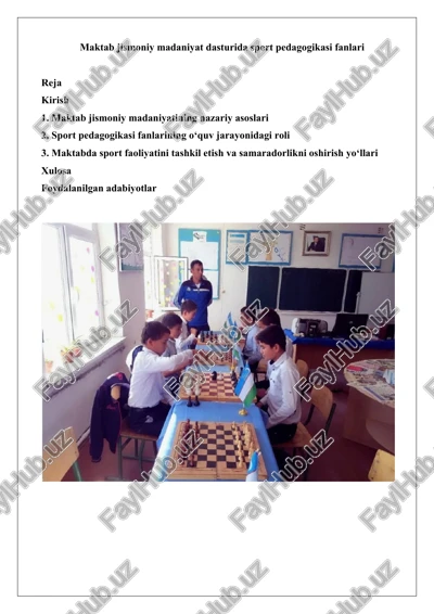 maktab jismoniy madaniyat dasturida sport pedagogikasi fanlari — DOCX