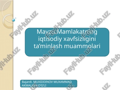 mamlakatning iqtisodiy xavfsizligi — PPTX