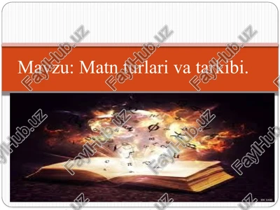 matnatamasi ilmiy adabiyotlar — PPTX