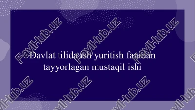 xizmat yozishmalari — PPTX