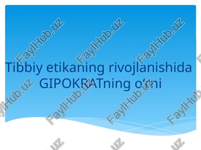tibbiy etikaning rivojlanishida — PPTX