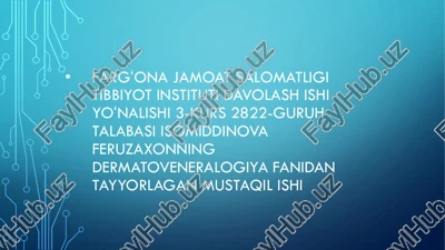 husnbuzar va dermatozonozlar — PDF