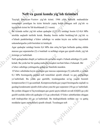 neft va gazni konda yig’ish tizimlari — DOCX