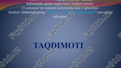 kiritish va chiqarish qurilmalari — PPTX