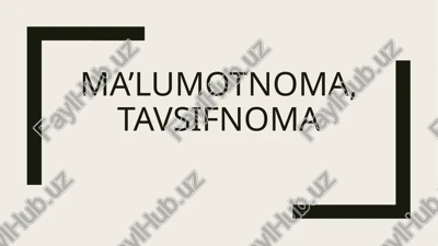 ma’lumotnoma — PPTX