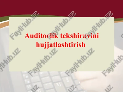 auditorlik tekshiruvini hujjatlashtirish — PPT