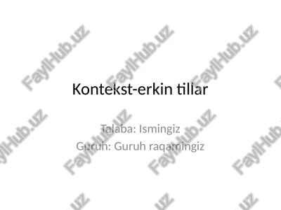 kontekst-erkin tillar — PPTX