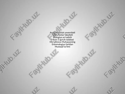 hasharotlar marfologiyasi — PPTX