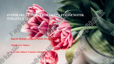oʻsimliklarning ekologiya fitosenotik strategiyasi — PPTX