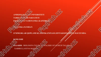 o’simliklar qoplamini klassifikatsiyalash — PPTX