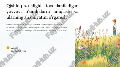 yovvoyi o'simliklarning ahamiyati — PPTX