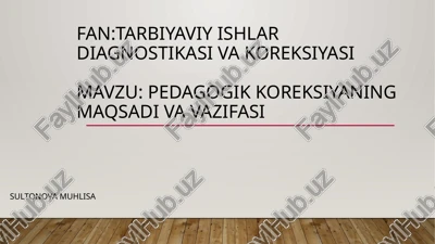 pedagogik koreksiya — PPTX