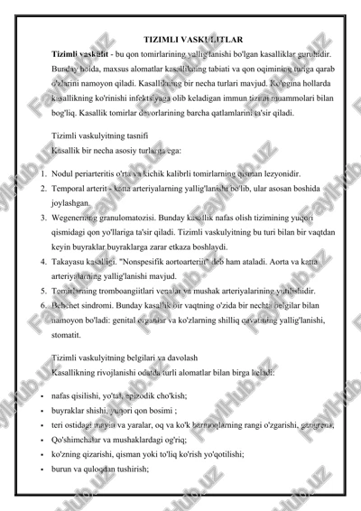 tizimli vaskulitlar — DOCX