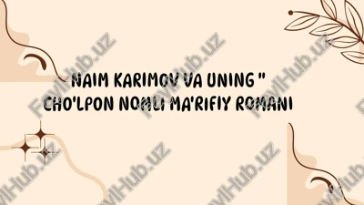 cho'lpon nomli ma'rifiy romani — PPTX