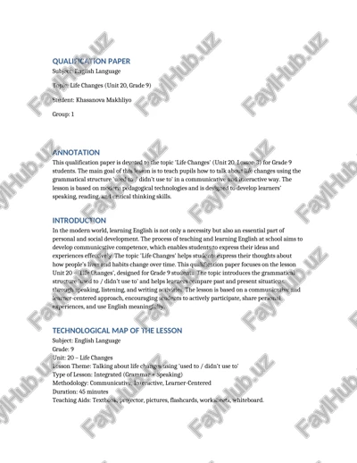 life changes qualification paper — DOCX