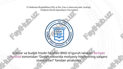 budjet hisobi standartlari tarkibi — PPTX