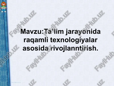 yangi axborot texnologiyalari — PPT