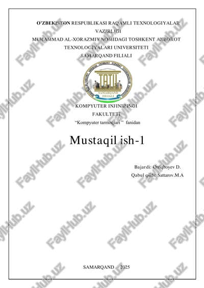 kompyuter tarmoqlarining standart texnologiyalari — PDF