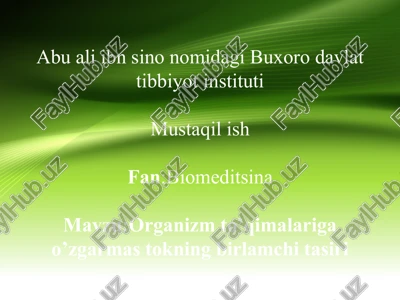 organizm to’qimalariga o’zgarmas tokning birlamchi tasiri — PPT