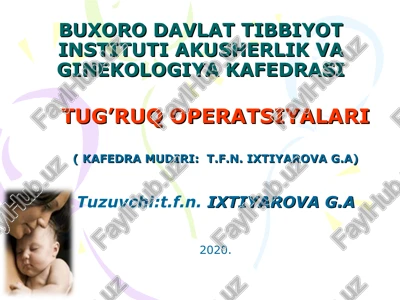 tug’ruq operatsiyalari — PPT