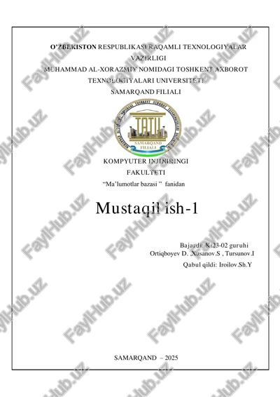 ma’lumotlar bazasi — PDF