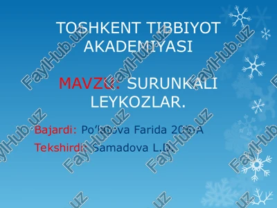 surunkali leykozlar — PPT