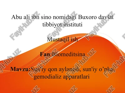 sun'iy yurak oʻpka apparati — PPT