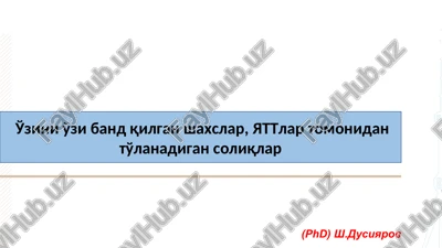 o'zini o'zi band qilgan shaxslar, yattlar tomonidan to'lanadigan soliqlar — PPT