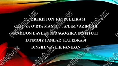 dinshunoslikfanining maqsadlari va vazifalari — PPTX