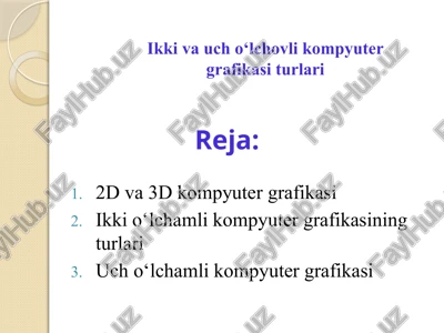 kompyuter grafikasi turlari — PPTX