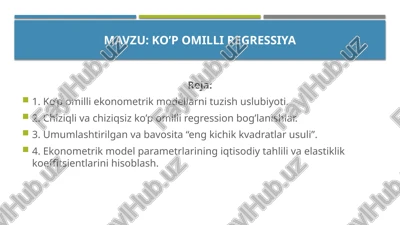 ko’pomilli regressiya — PPTX