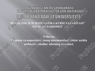 boshlang`ich matematika kursi nazariyasi — PPTX